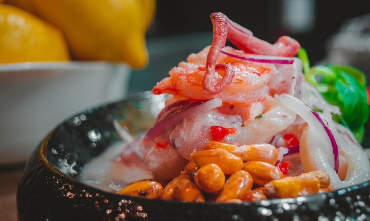 Ceviche close-up